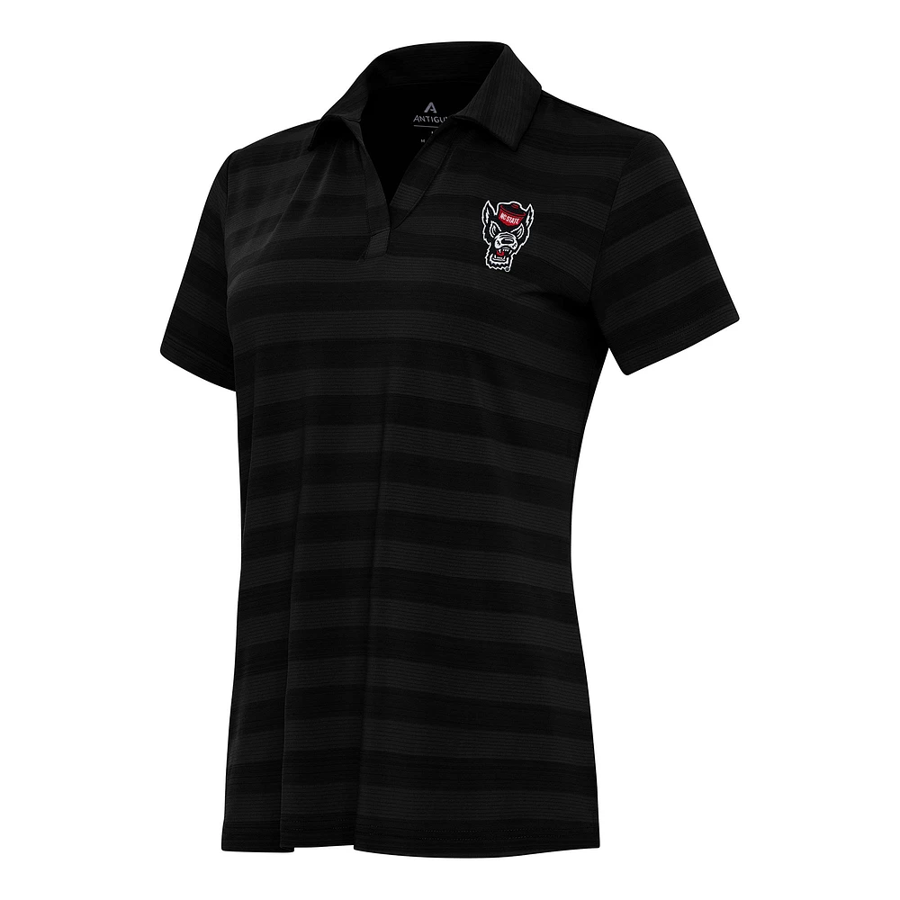 Women's Antigua Black NC State Wolfpack Tunnel Polo