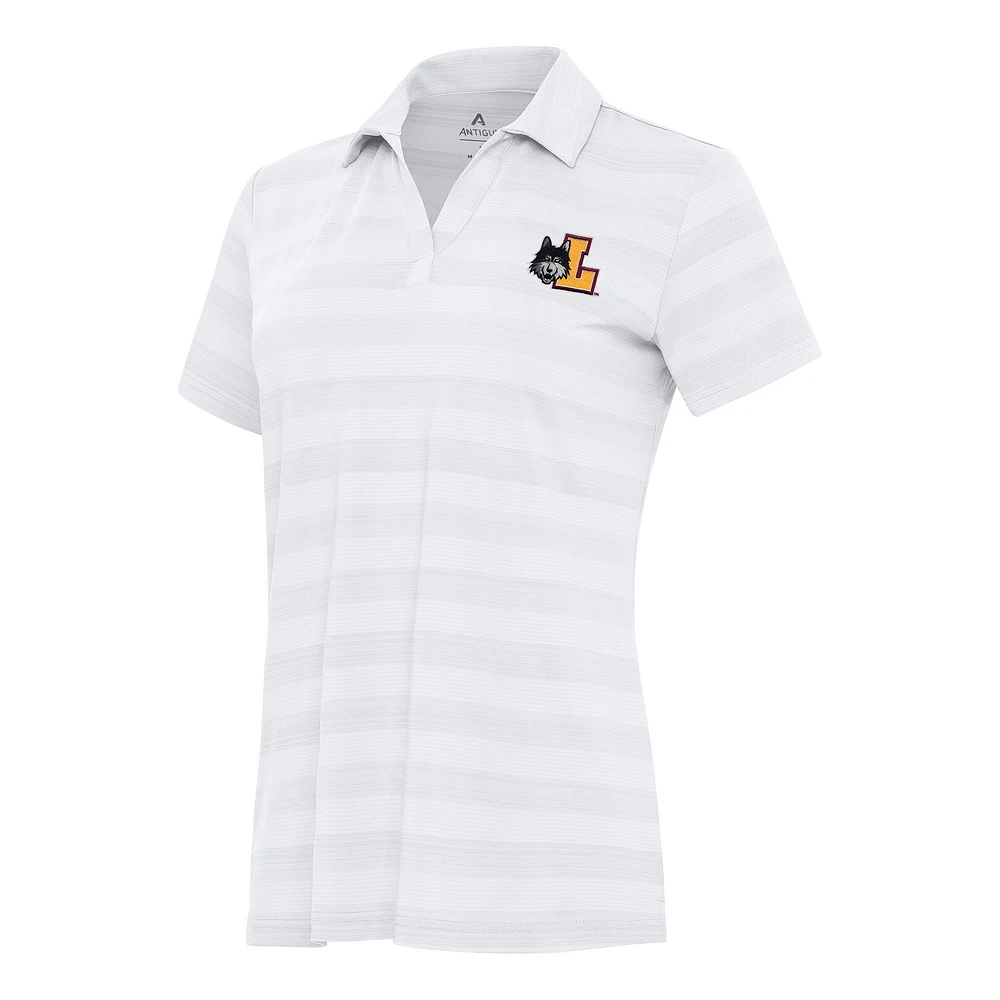 Women's Antigua White Loyola Chicago Ramblers Tunnel Polo