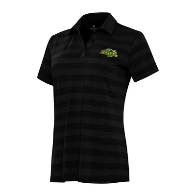 Women's Antigua Black NDSU Bison Tunnel Polo