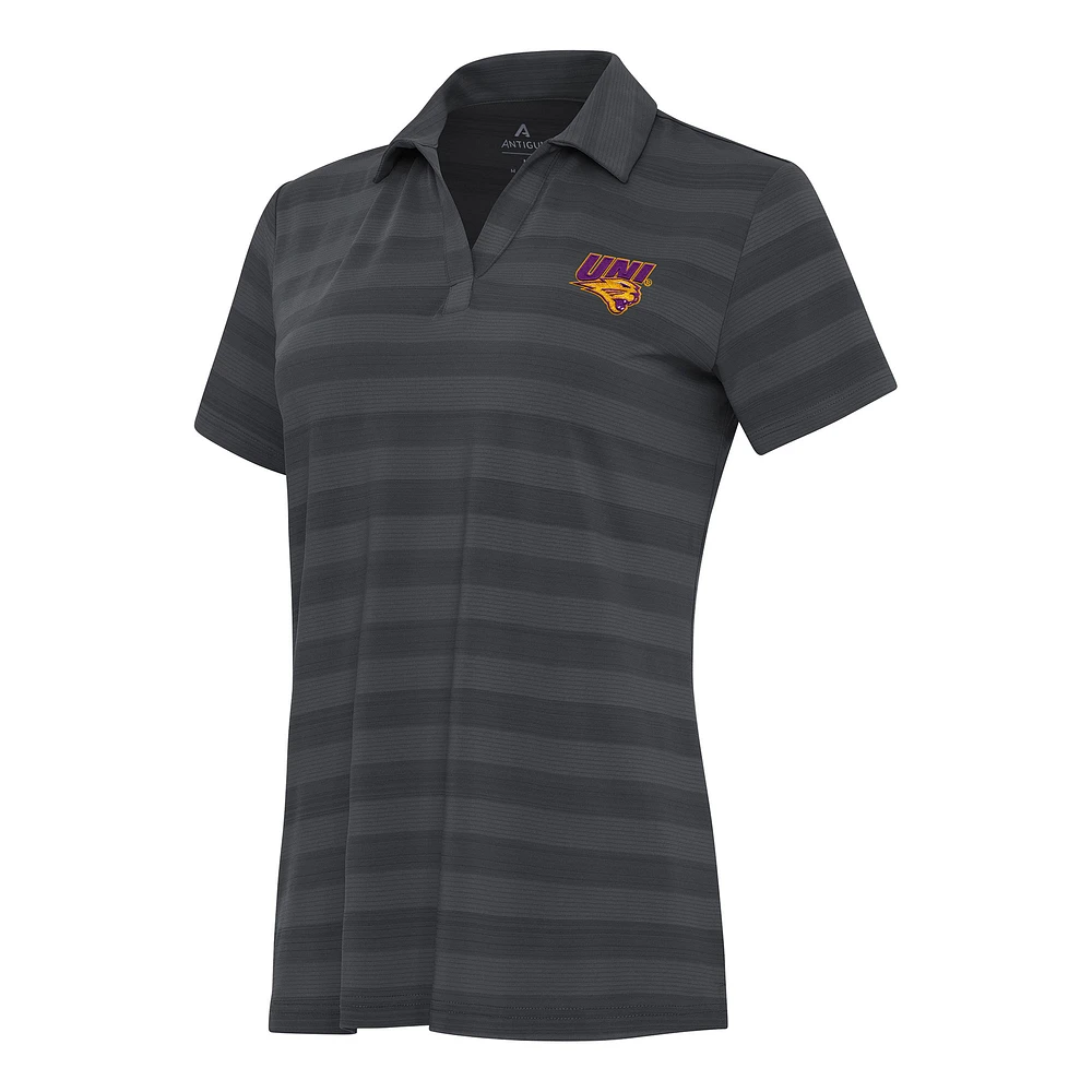 Women's Antigua Pewter Northern Iowa Panthers Tunnel Polo