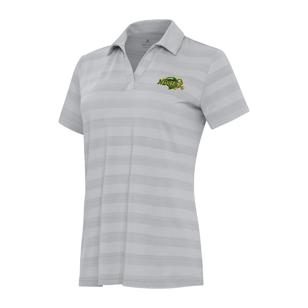 Women's Antigua Gray NDSU Bison Tunnel Polo