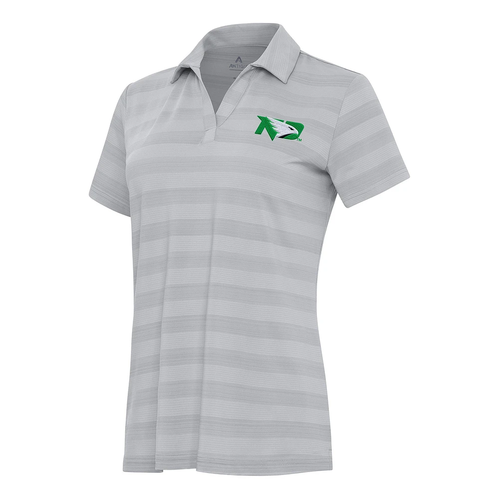 Women's Antigua Gray North Dakota Tunnel Polo