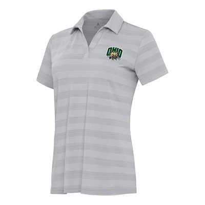 Women's Antigua Gray Ohio Bobcats Tunnel Polo
