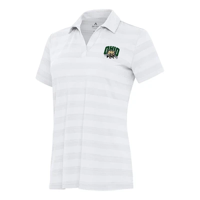 Women's Antigua White Ohio Bobcats Tunnel Polo