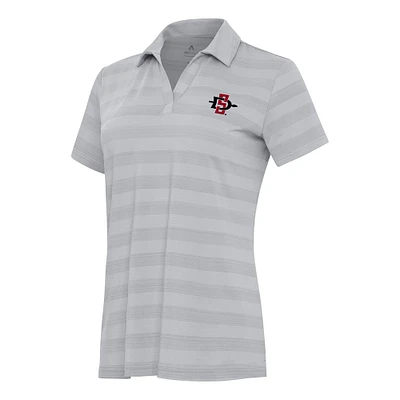 Women's Antigua Gray San Diego State Aztecs Tunnel Polo