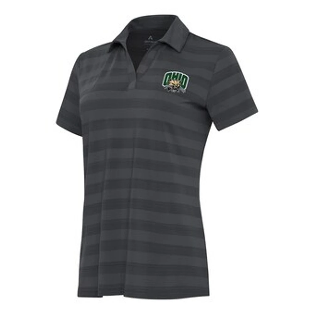 Women's Antigua Pewter Ohio Bobcats Tunnel Polo