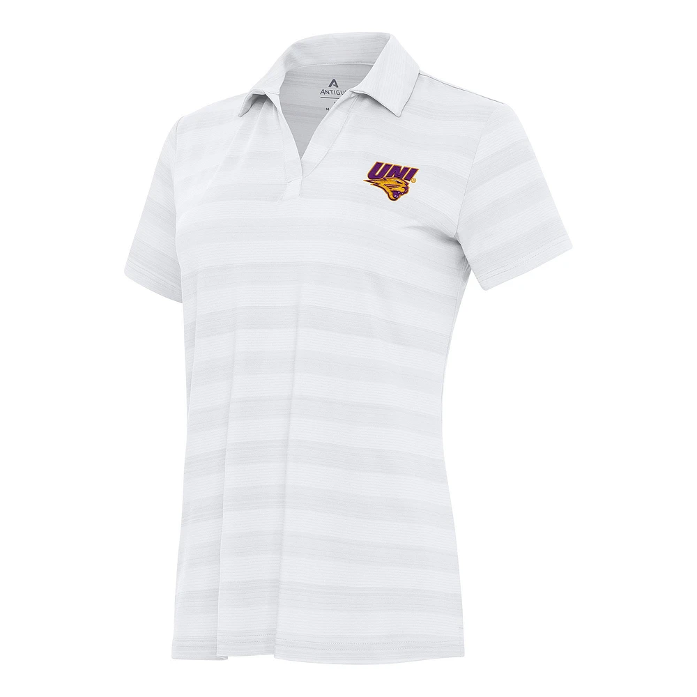Women's Antigua White Northern Iowa Panthers Tunnel Polo