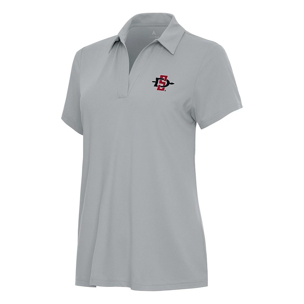 Women's Antigua Gray San Diego State Aztecs Era Polo
