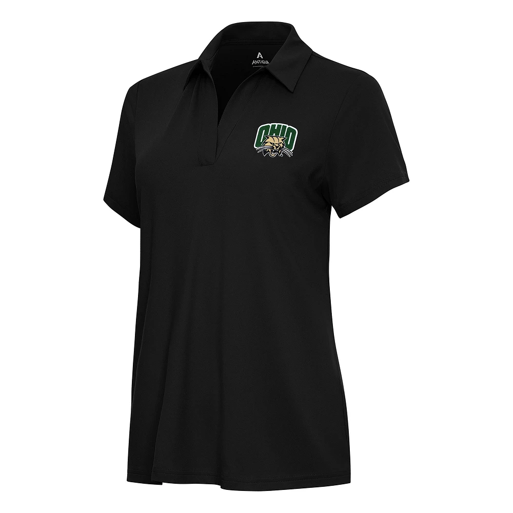 Women's Antigua Black Ohio Bobcats Era Polo
