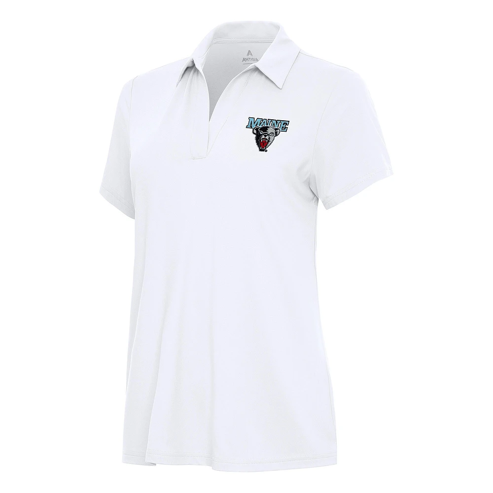 Women's Antigua White Maine Black Bears Era Polo