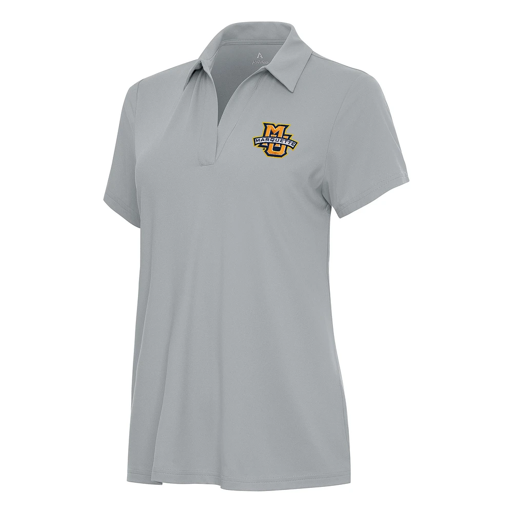 Women's Antigua Gray Marquette Golden Eagles Era Polo