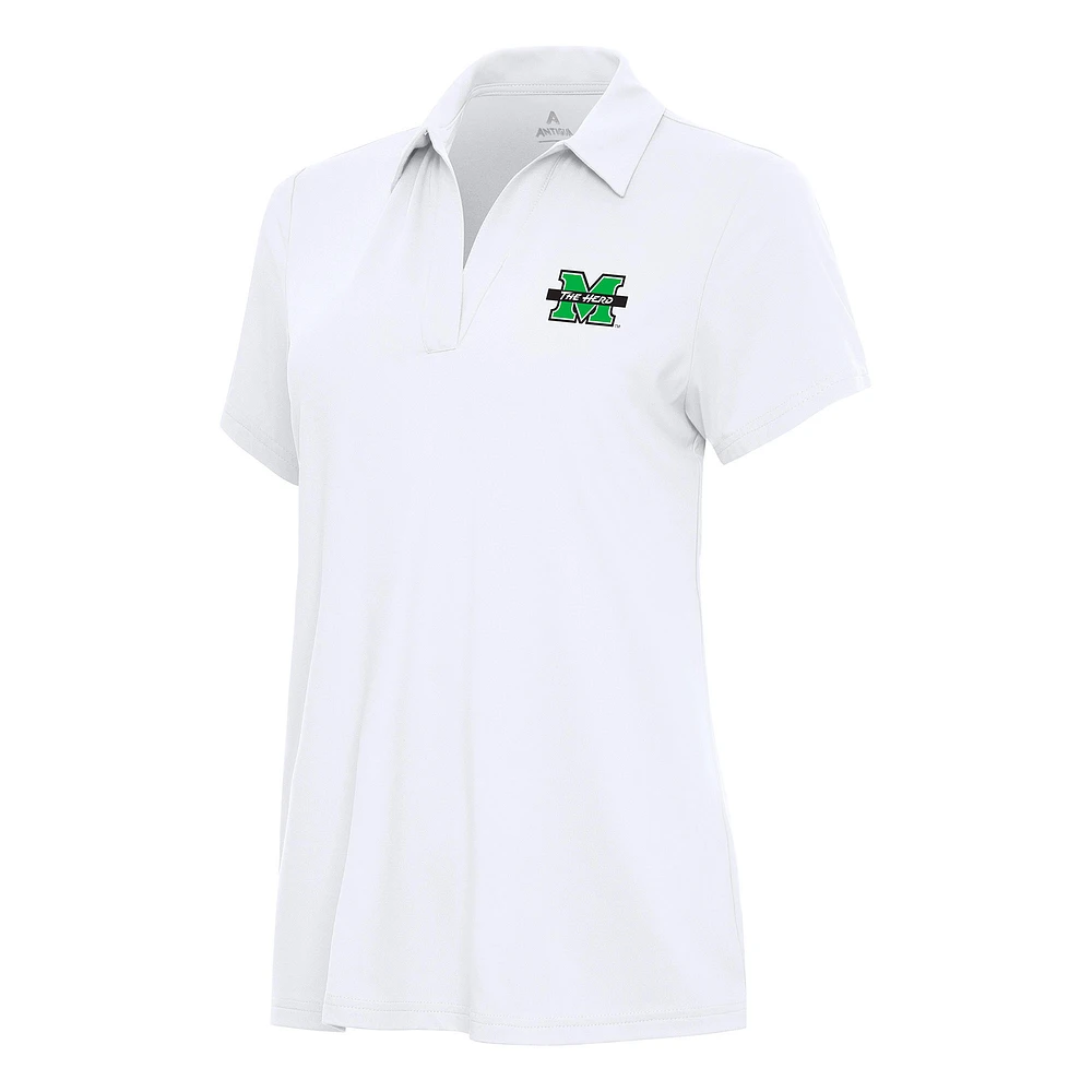 Women's Antigua White Marshall Thundering Herd Era Polo