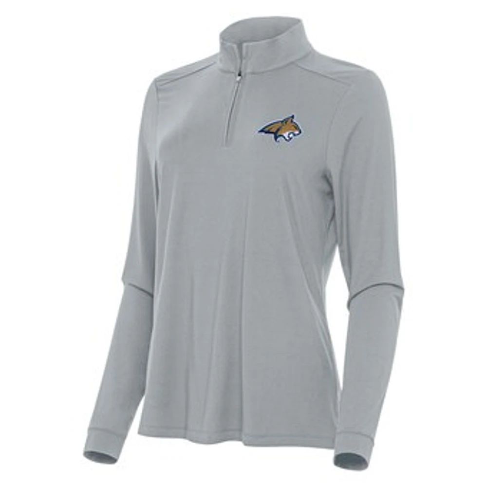 Women's Antigua Gray Montana State Bobcats Intent Quarter-Zip Top