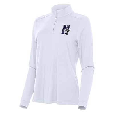 Women's Antigua White Northwestern Wildcats Intent Quarter-Zip Top