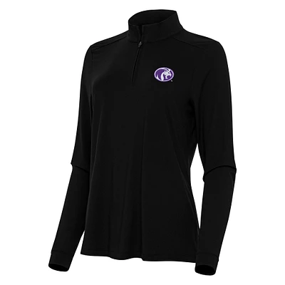 Women's Antigua Black North Alabama Lions Intent Quarter-Zip Top