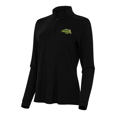 Women's Antigua Black North Dakota (State) Intent Quarter-Zip Top