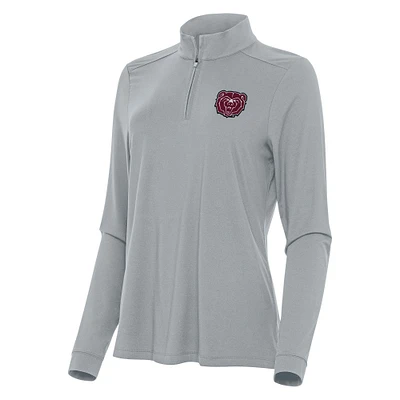 Women's Antigua Gray Missouri State University Bears Intent Quarter-Zip Top