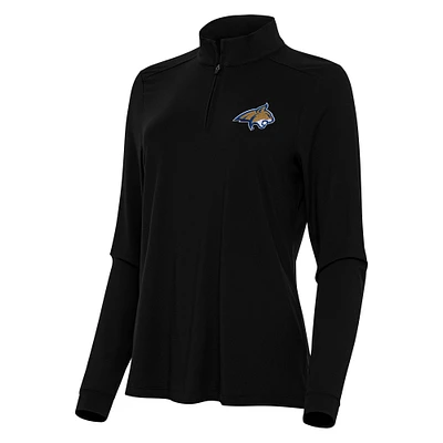 Women's Antigua Black Montana State Bobcats Intent Quarter-Zip Top