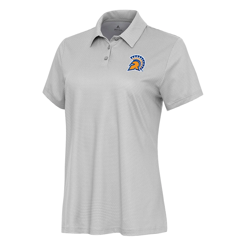 Women's Antigua White/Gray San Jose State Spartans Rings Polo