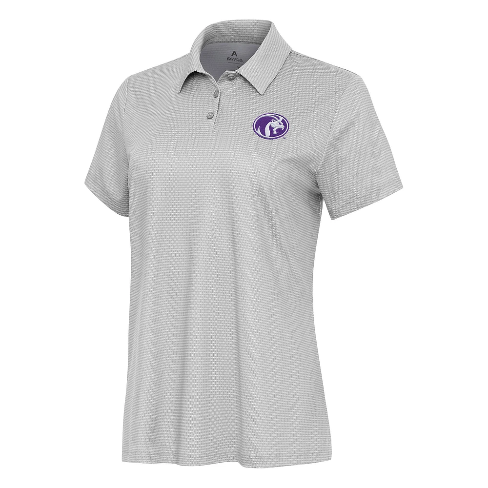 Women's Antigua White/Gray North Alabama Lions Rings Polo
