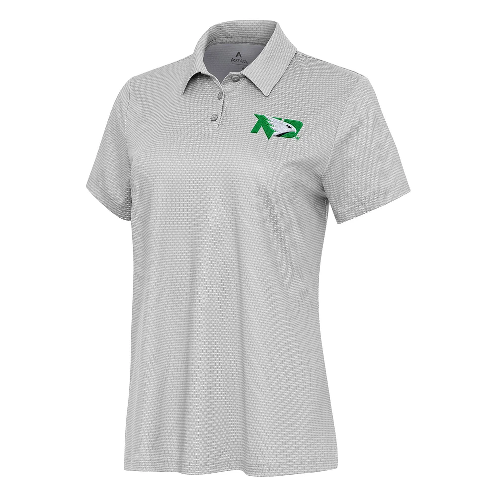 Women's Antigua White/Gray North Dakota Rings Polo