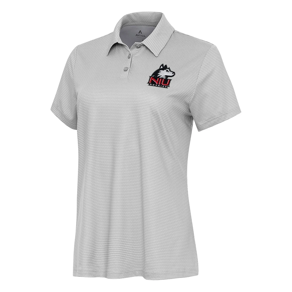 Women's Antigua White/Gray Northern Illinois Huskies Rings Polo