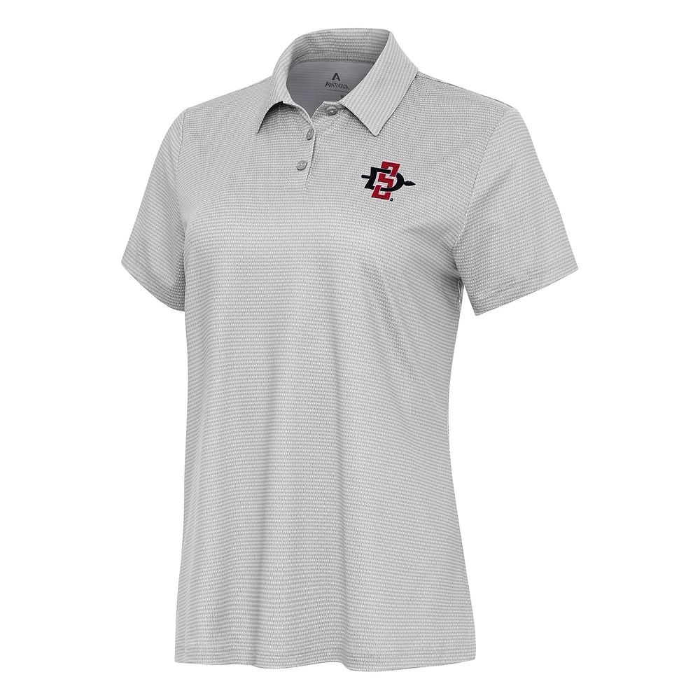 Women's Antigua White/Gray San Diego State Aztecs Rings Polo