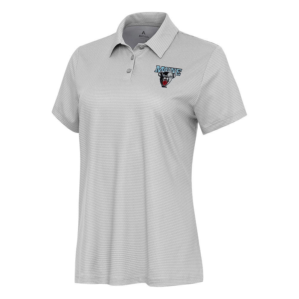 Women's Antigua White/ Maine Black Bears Rings Polo