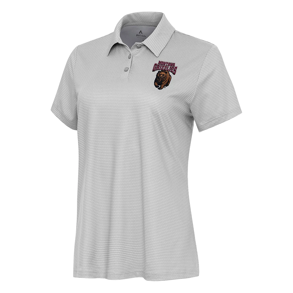 Women's Antigua White/Gray Montana Grizzlies Rings Polo