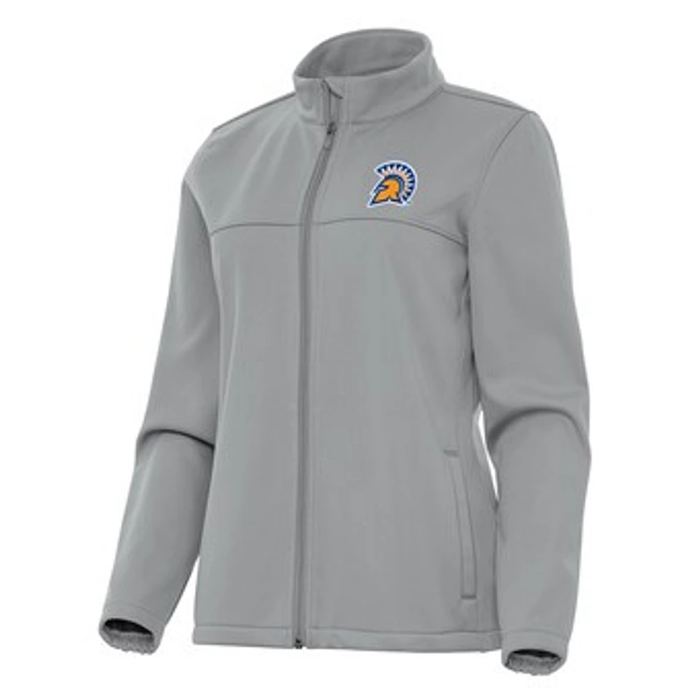 Women's Antigua Gray San Jose State Spartans Links 2 Full-Zip Golf Jacket