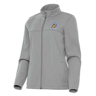 Women's Antigua Gray San Jose State Spartans Links 2 Full-Zip Golf Jacket