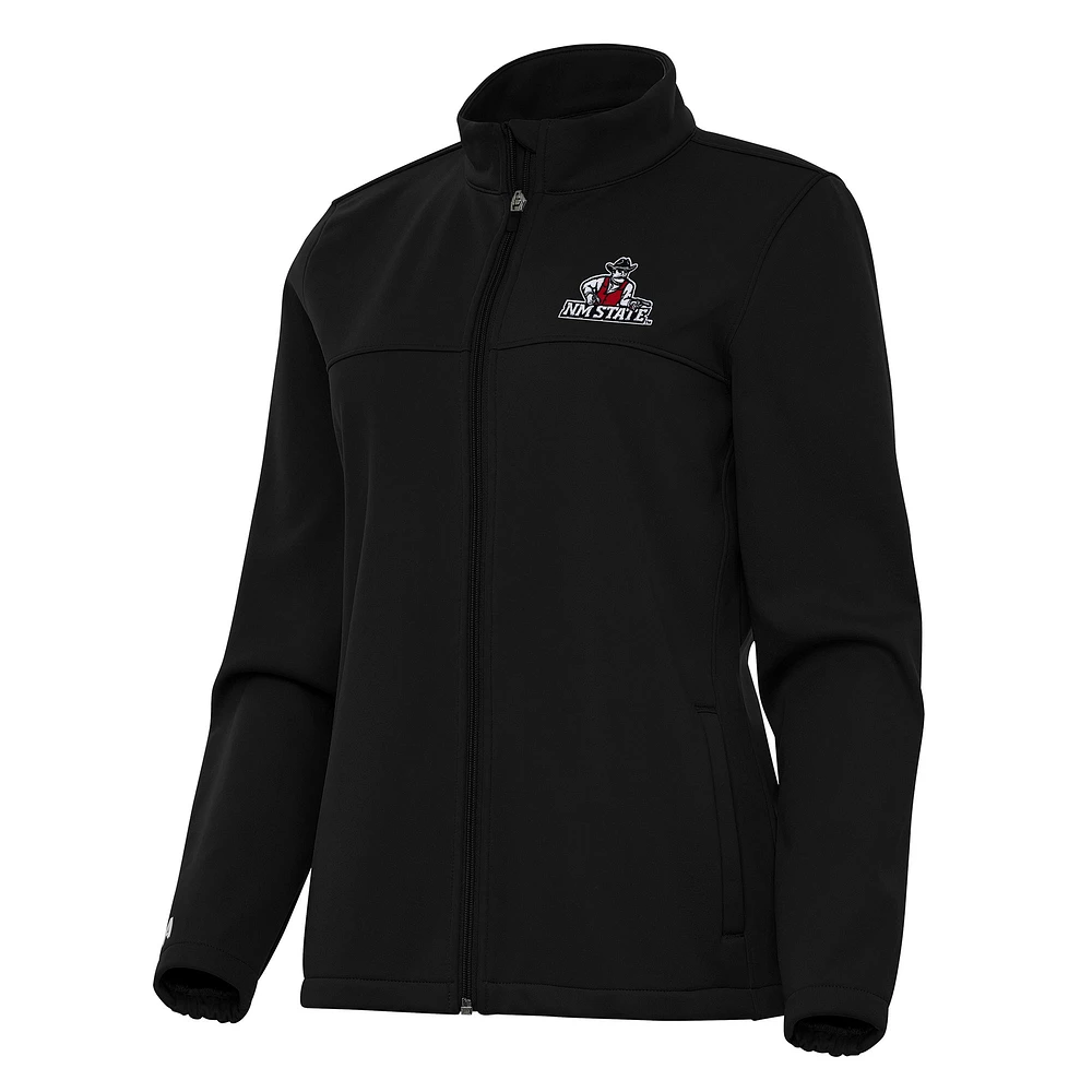 Women's Antigua Black New Mexico State Aggies Links 2 Full-Zip Golf Jacket