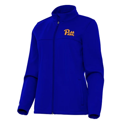 Women's Antigua Royal Pitt Panthers Links 2 Full-Zip Golf Jacket