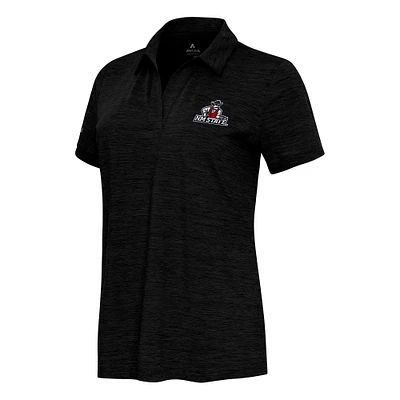 Women's Antigua Heather Black New Mexico State Aggies Layout V-Neck Polo