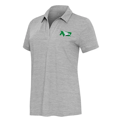Women's Antigua Heather North Dakota Layout V-Neck Polo
