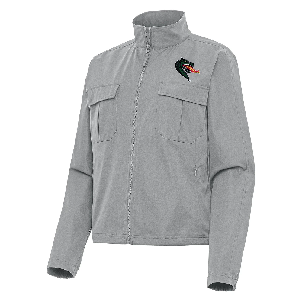 Women's Antigua Gray UAB Blazers Even Par Full-Zip Jacket