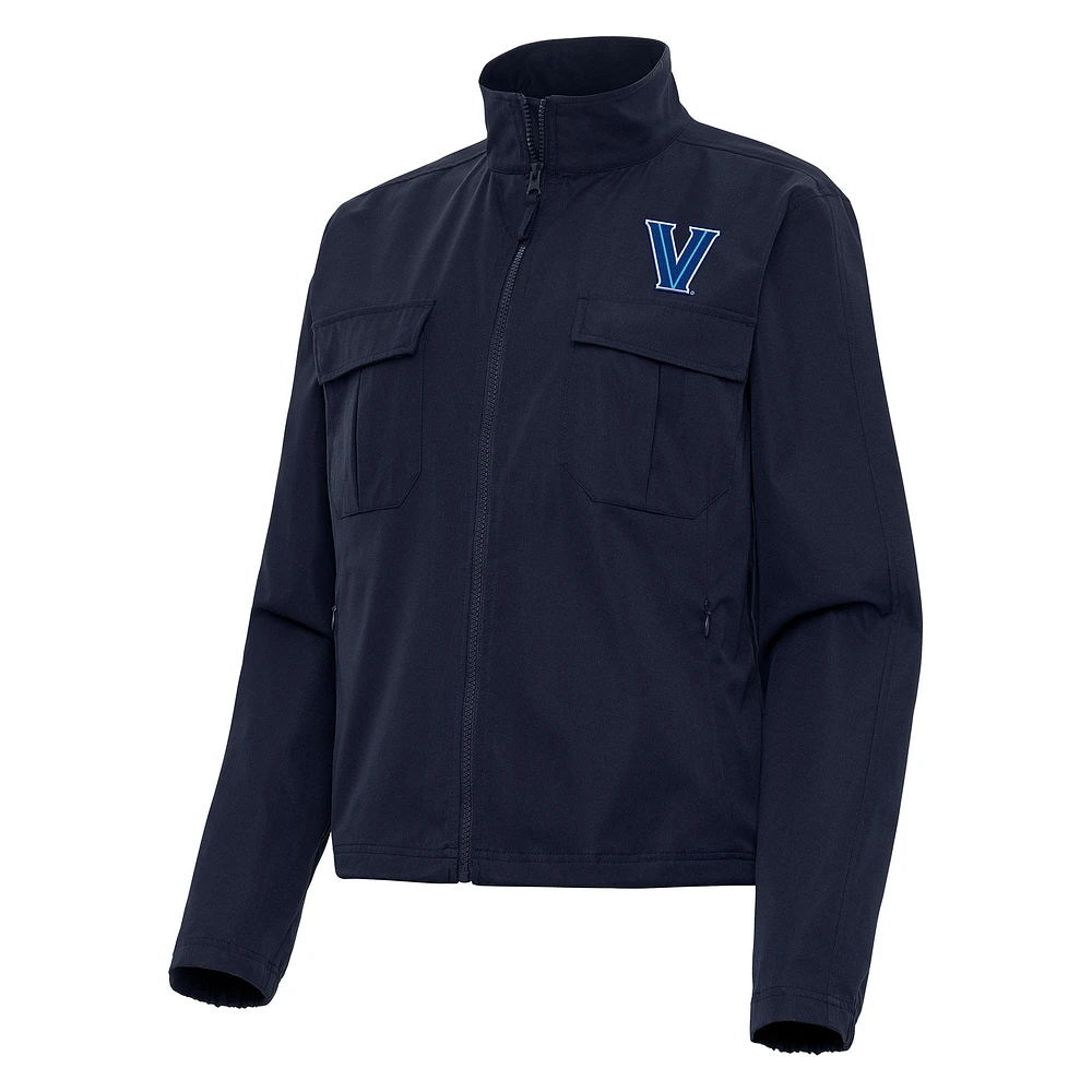 Women's Antigua Navy Villanova Wildcats Even Par Full-Zip Jacket