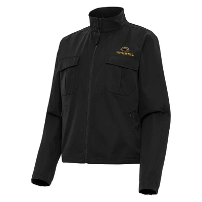Women's Antigua Southern Miss Golden Eagles Even Par Full-Zip Jacket