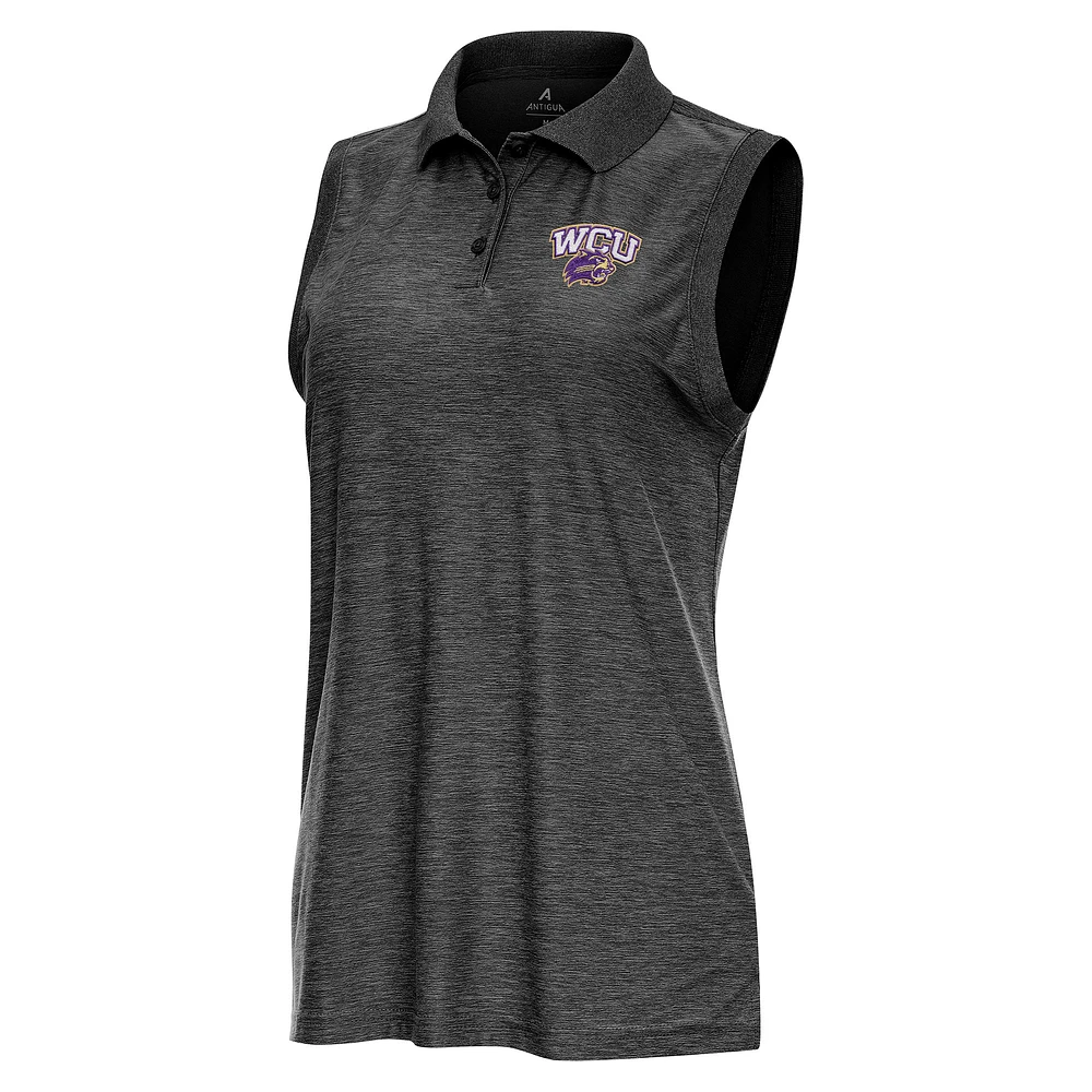 Women's Antigua Heather Western Carolina Catamounts Recap Sleeveless Polo