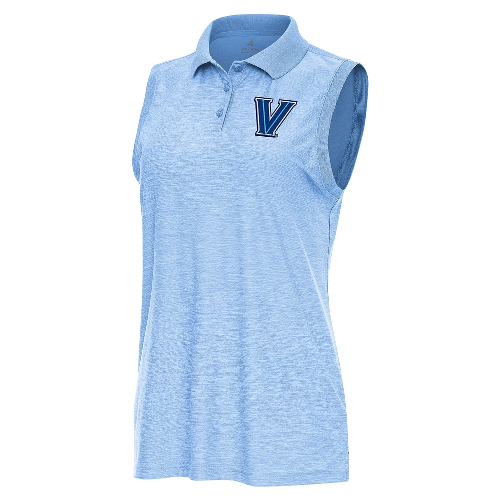 Women's Antigua Heather Powder Blue Villanova Wildcats Recap Sleeveless Polo
