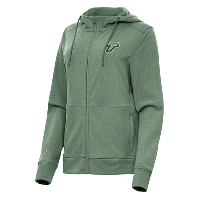 Women's Antigua Hunter Green South Florida Bulls Seeker Full-Zip Hoodie