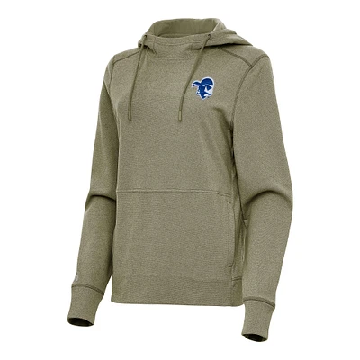 Women's Antigua Olive Seton Hall Pirates Justice Pullover Hoodie