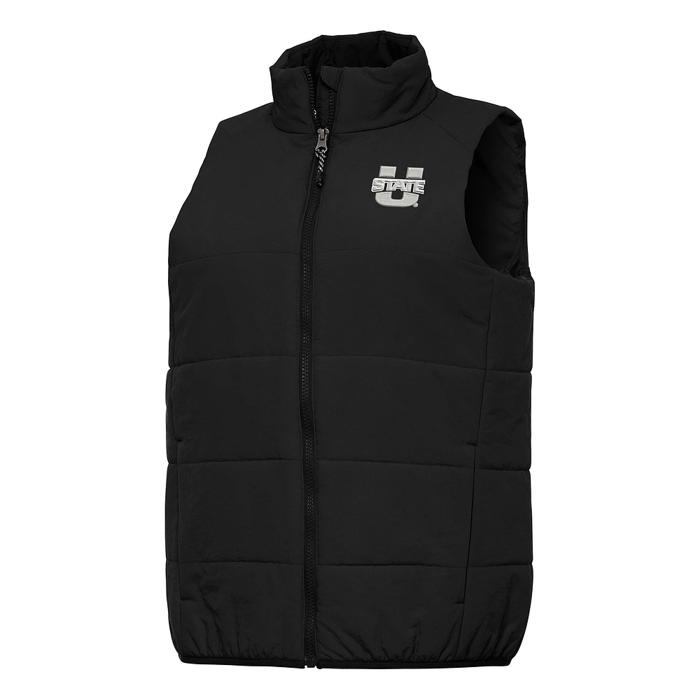 Women's Antigua Black Utah State Aggies Experience Full-Zip Vest