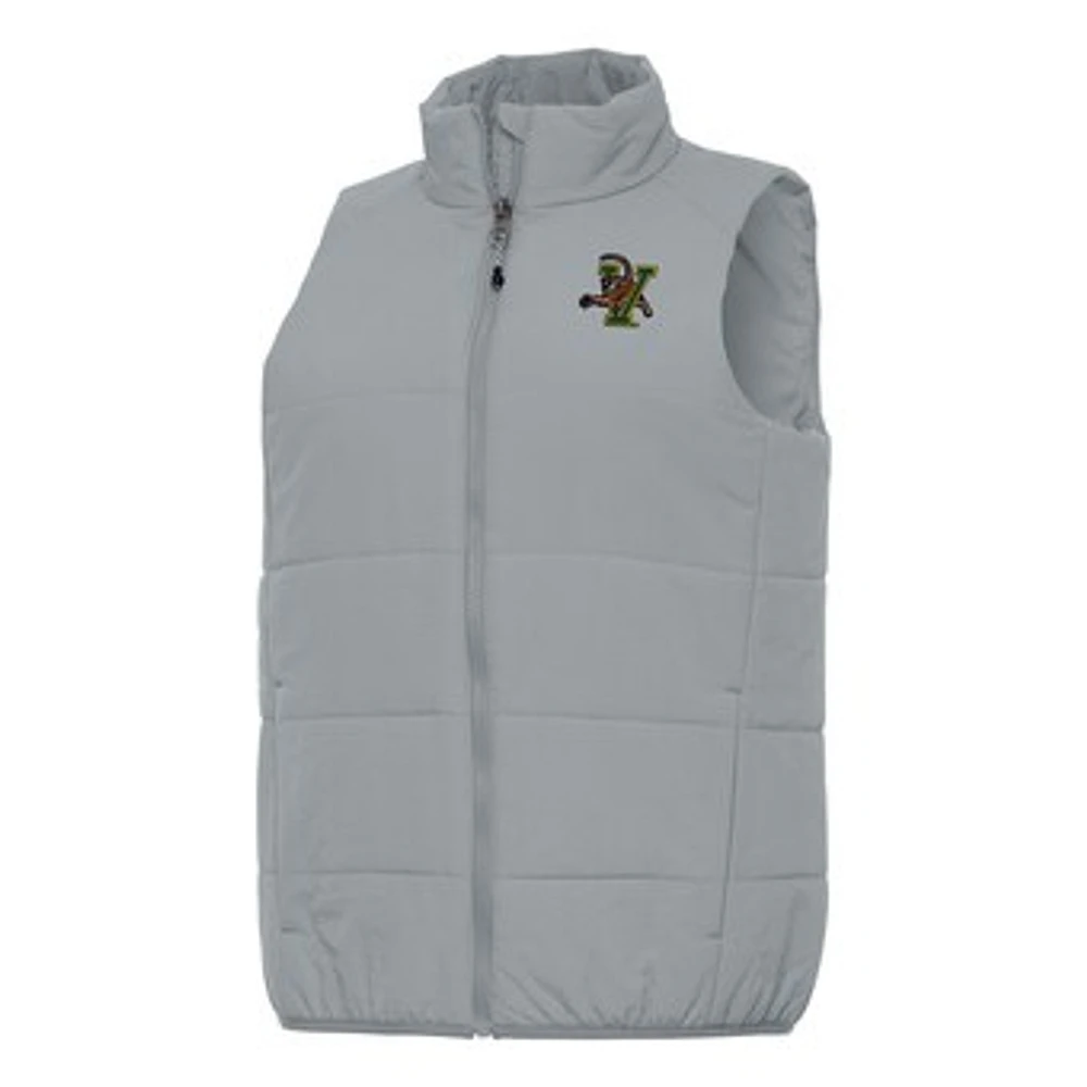 Women's Antigua Gray Vermont Catamounts Experience Full-Zip Vest