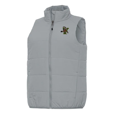 Women's Antigua Gray Vermont Catamounts Experience Full-Zip Vest