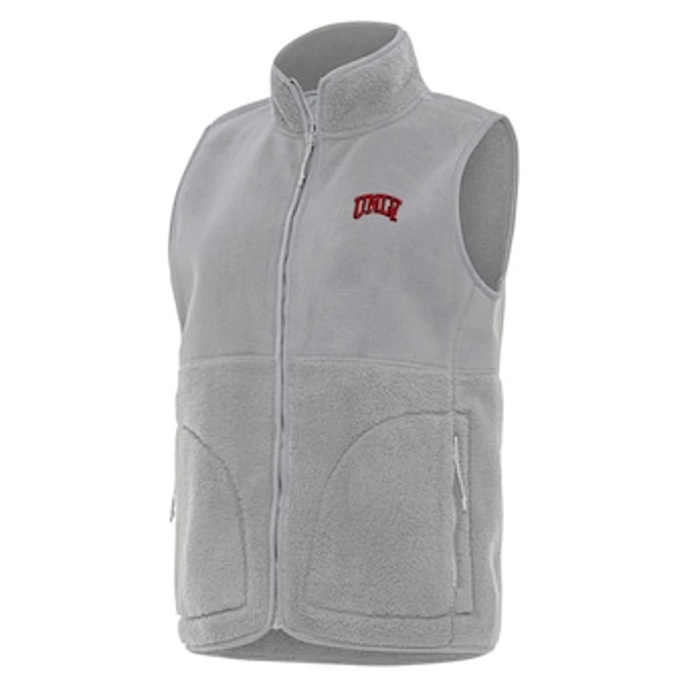 Women's Antigua Gray UNLV Rebels Nostalgic Full-Zip Vest
