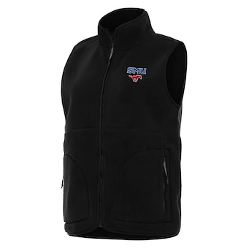 Women's Antigua SMU Mustangs Nostalgic Full-Zip Vest