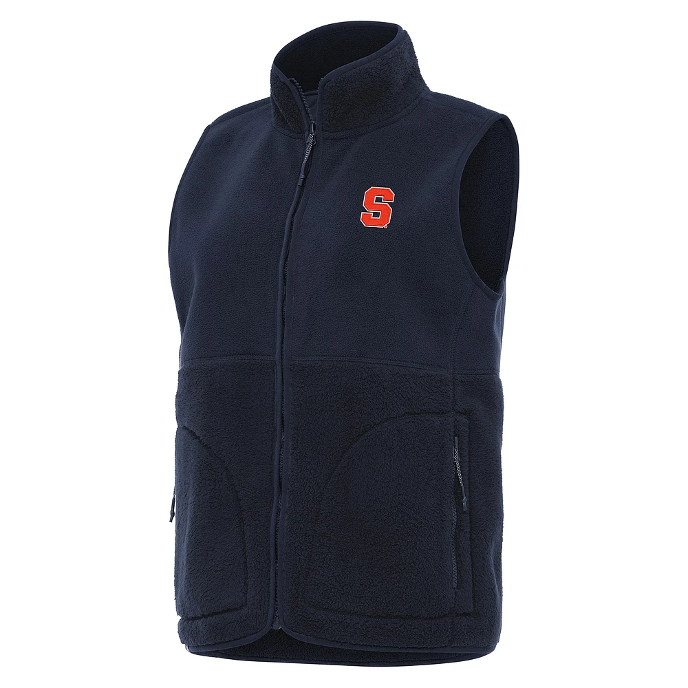 Women's Antigua Navy Syracuse Orange Nostalgic Full-Zip Vest