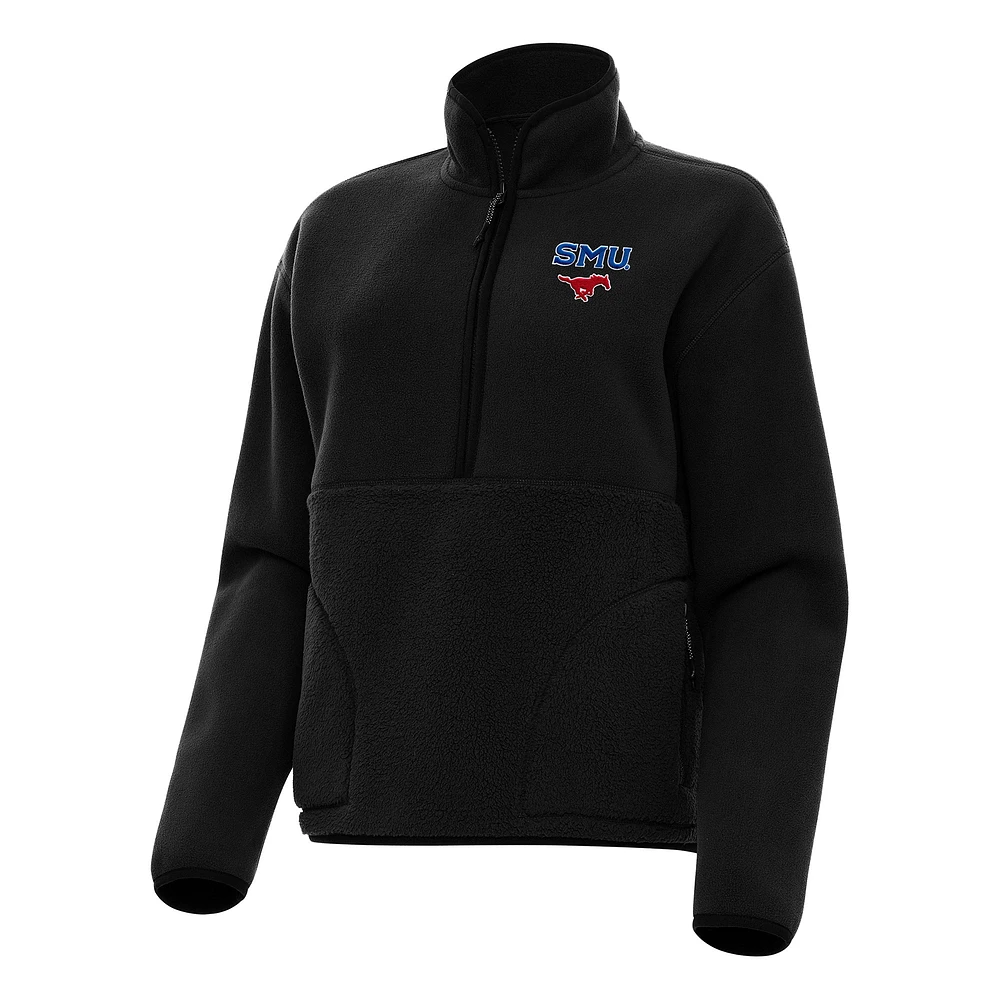 Women's Antigua SMU Mustangs Figure Half-Zip Pullover Sweatshirt