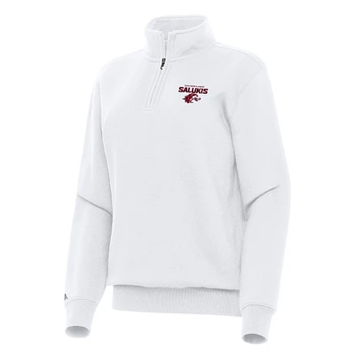 Women's Antigua White Southern Illinois Salukis Victory Quarter-Zip Sweatshirt